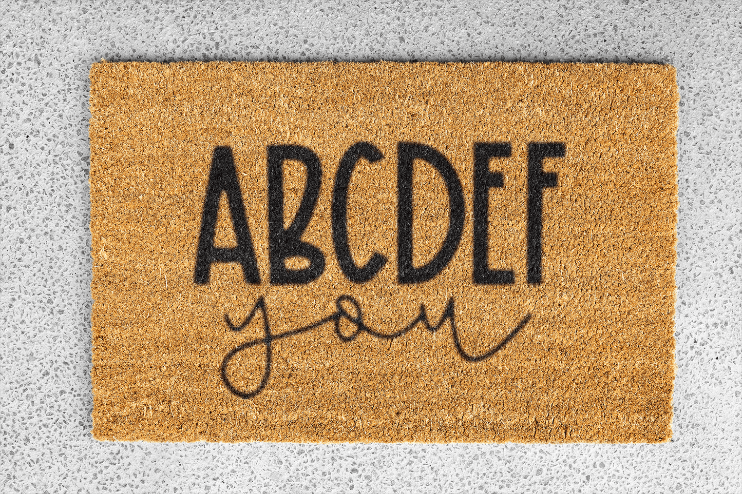 Personalized coir doormat handmade by Coco Matty.