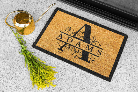 Flourish Monogram Family Doormat
