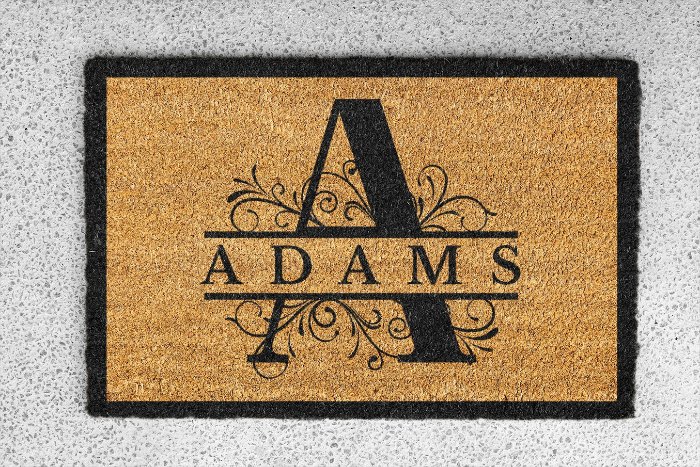 Flourish Monogram Family Doormat