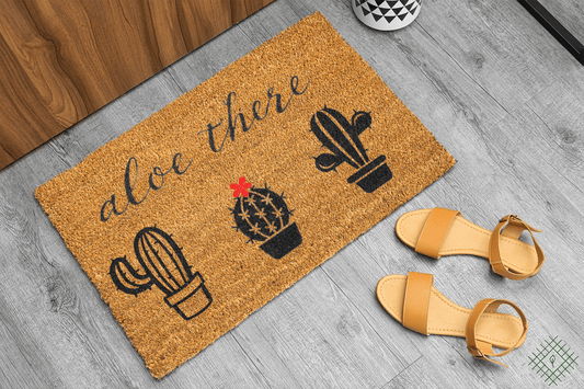 Personalized coir doormat handmade by Coco Matty.
