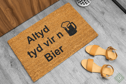 Personalized coir doormat handmade by Coco Matty.