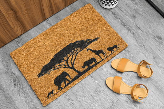 Personalized coir doormat handmade by Coco Matty.