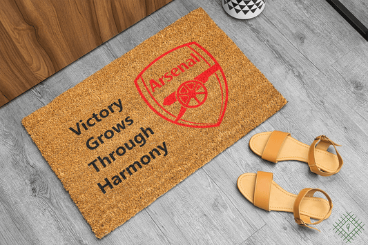 Personalized coir doormat handmade by Coco Matty.