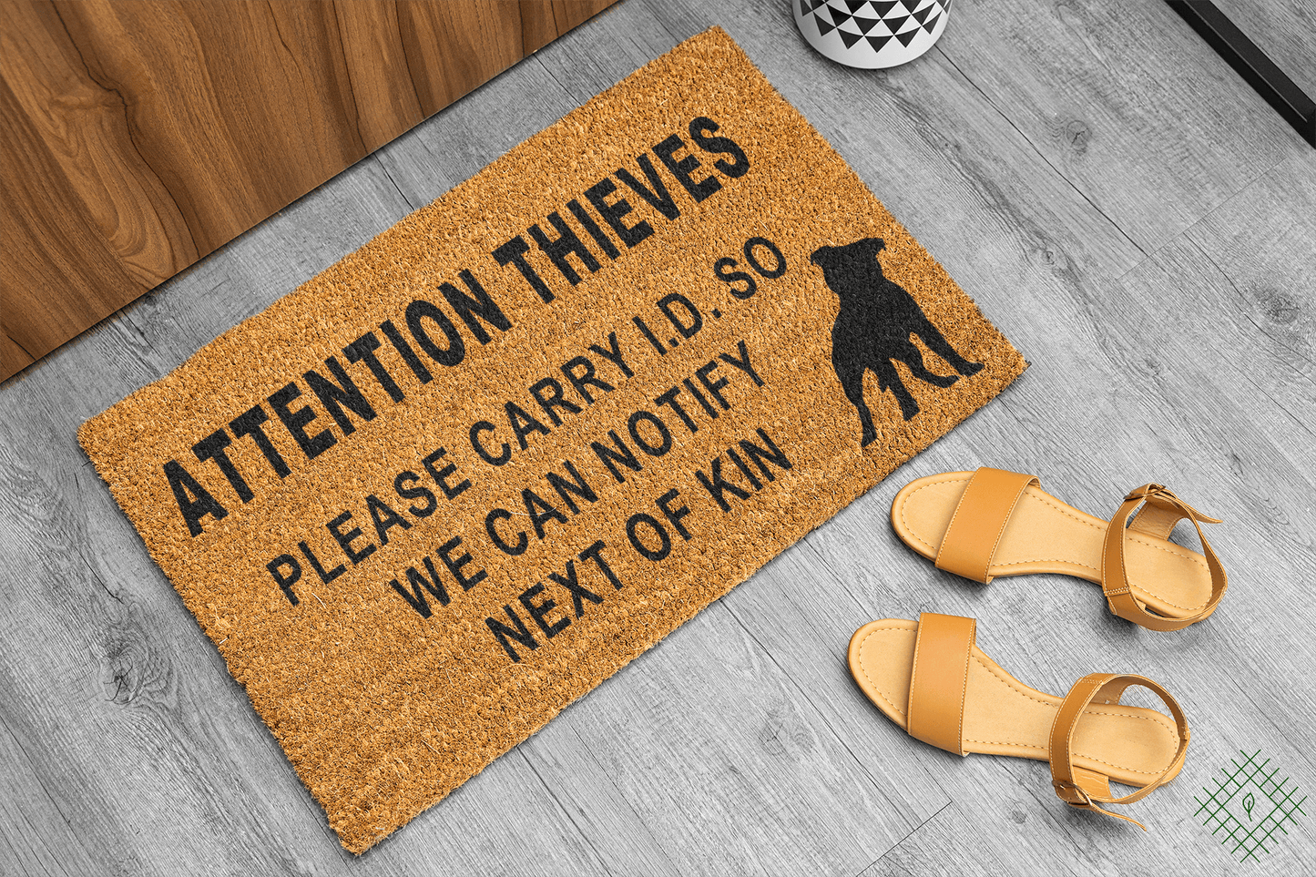 Personalized coir doormat handmade by Coco Matty.