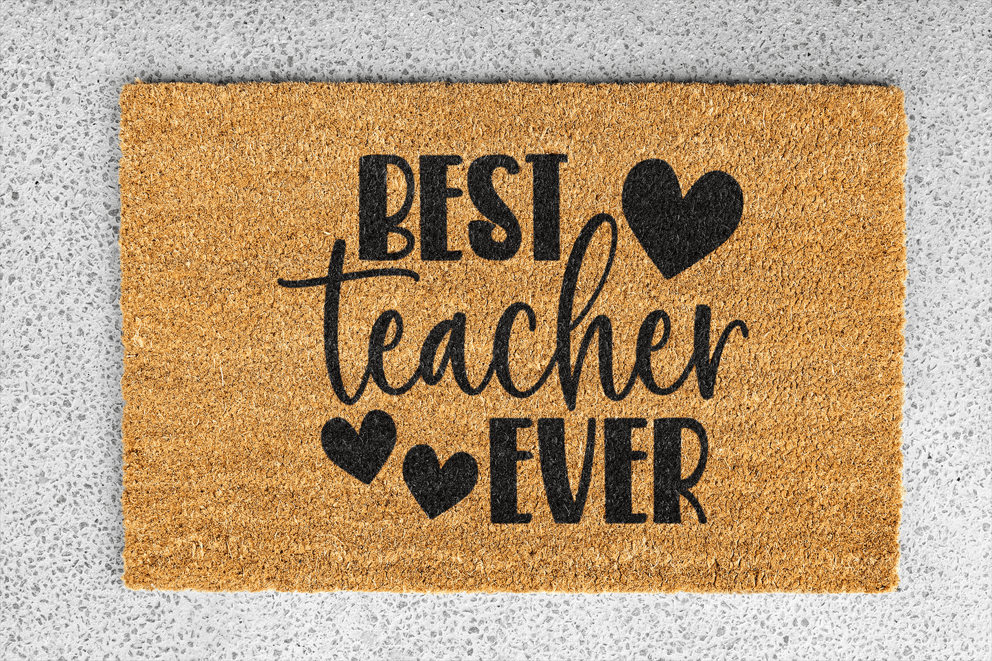 Personalized coir doormat handmade by Coco Matty.