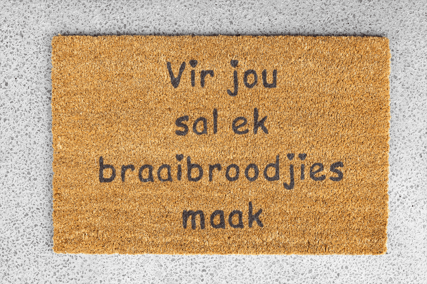 Personalized coir doormat handmade by Coco Matty.