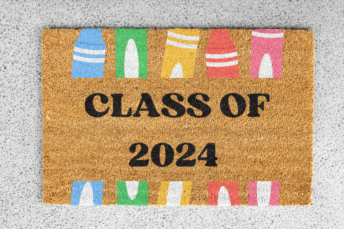 Personalized coir doormat handmade by Coco Matty.