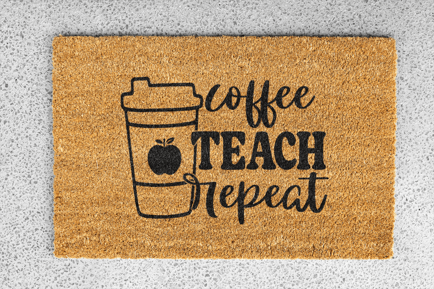 Personalized coir doormat handmade by Coco Matty.