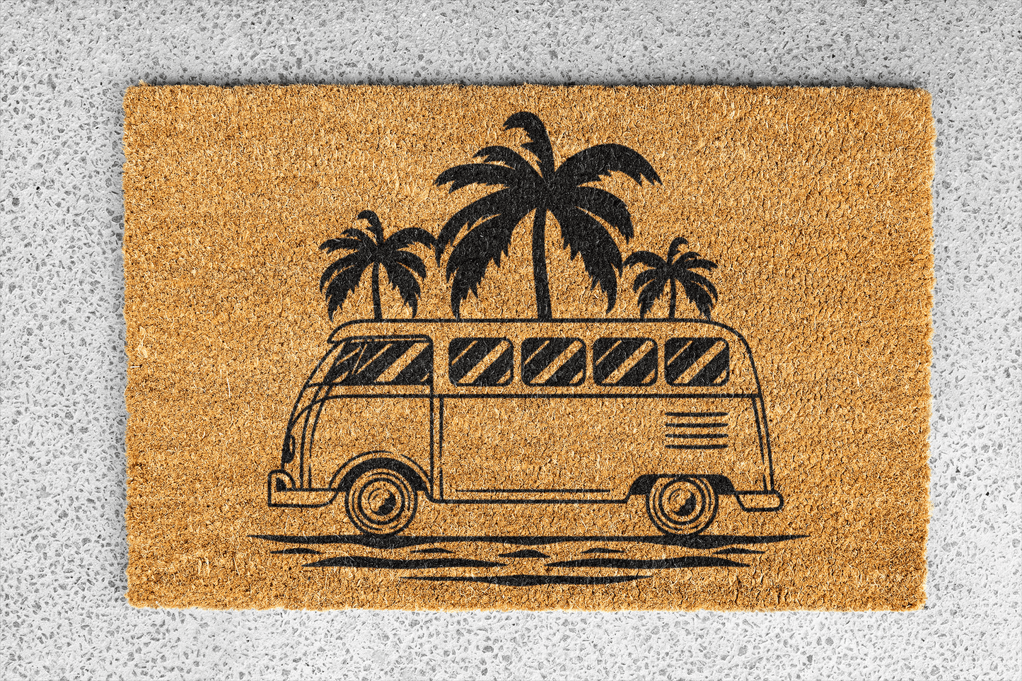 Personalized coir doormat handmade by Coco Matty.