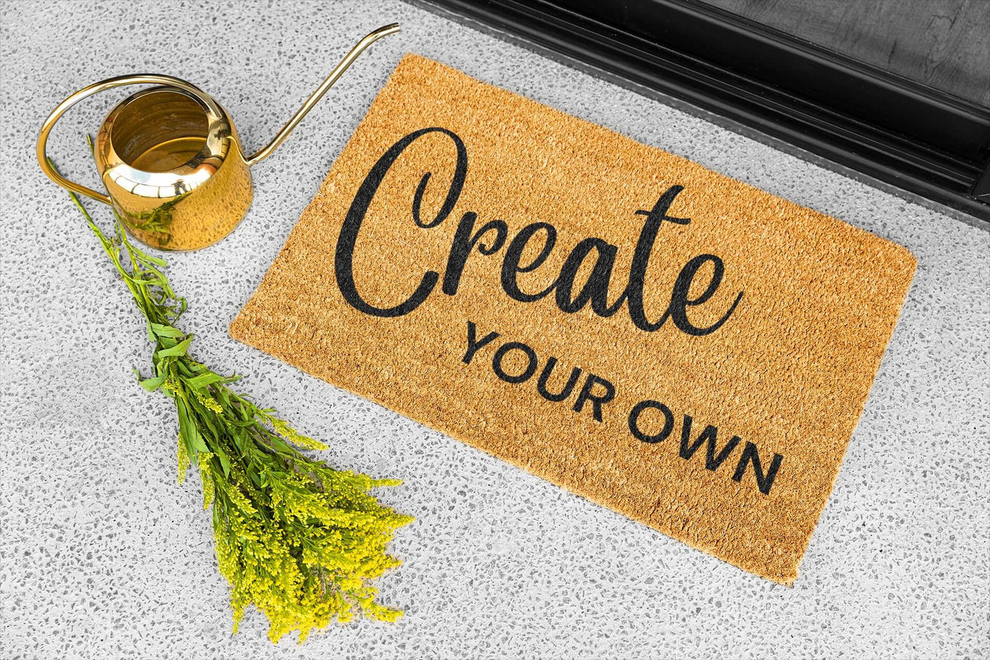 Personalized coir doormat handmade by Coco Matty.