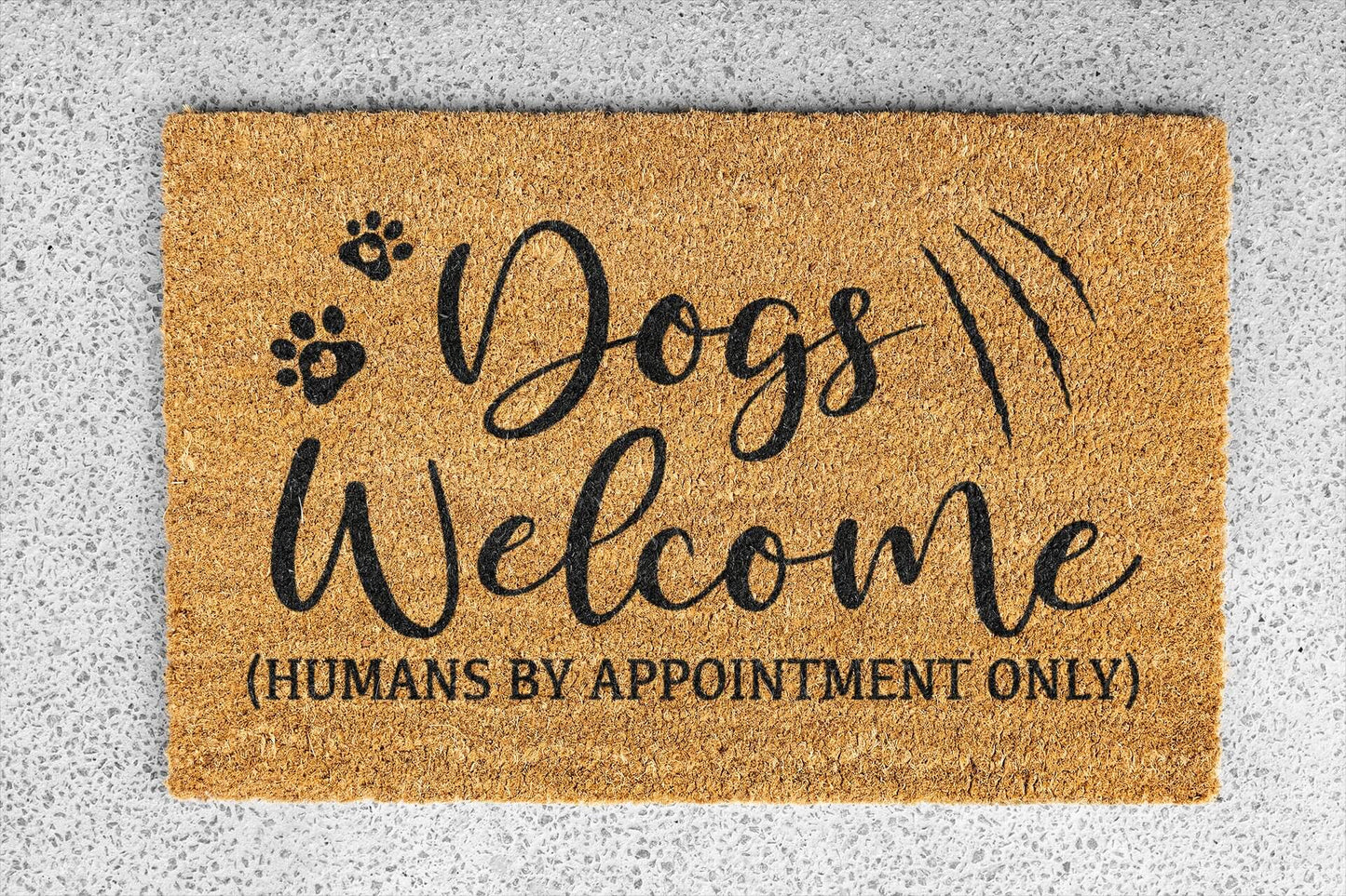 Personalized coir doormat handmade by Coco Matty.