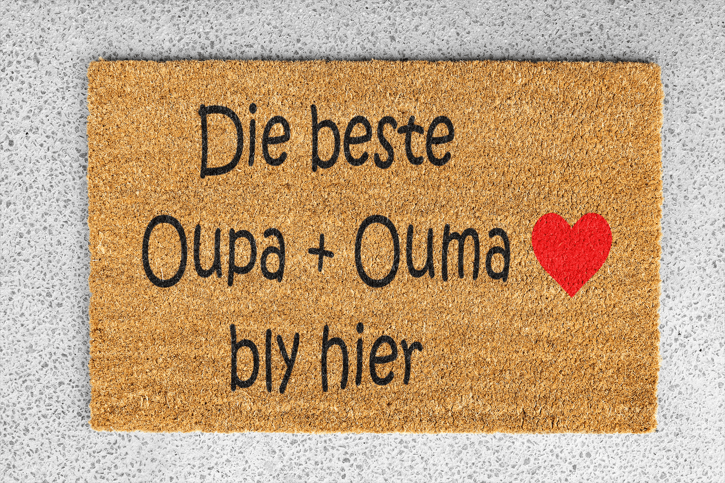 Personalized coir doormat handmade by Coco Matty.