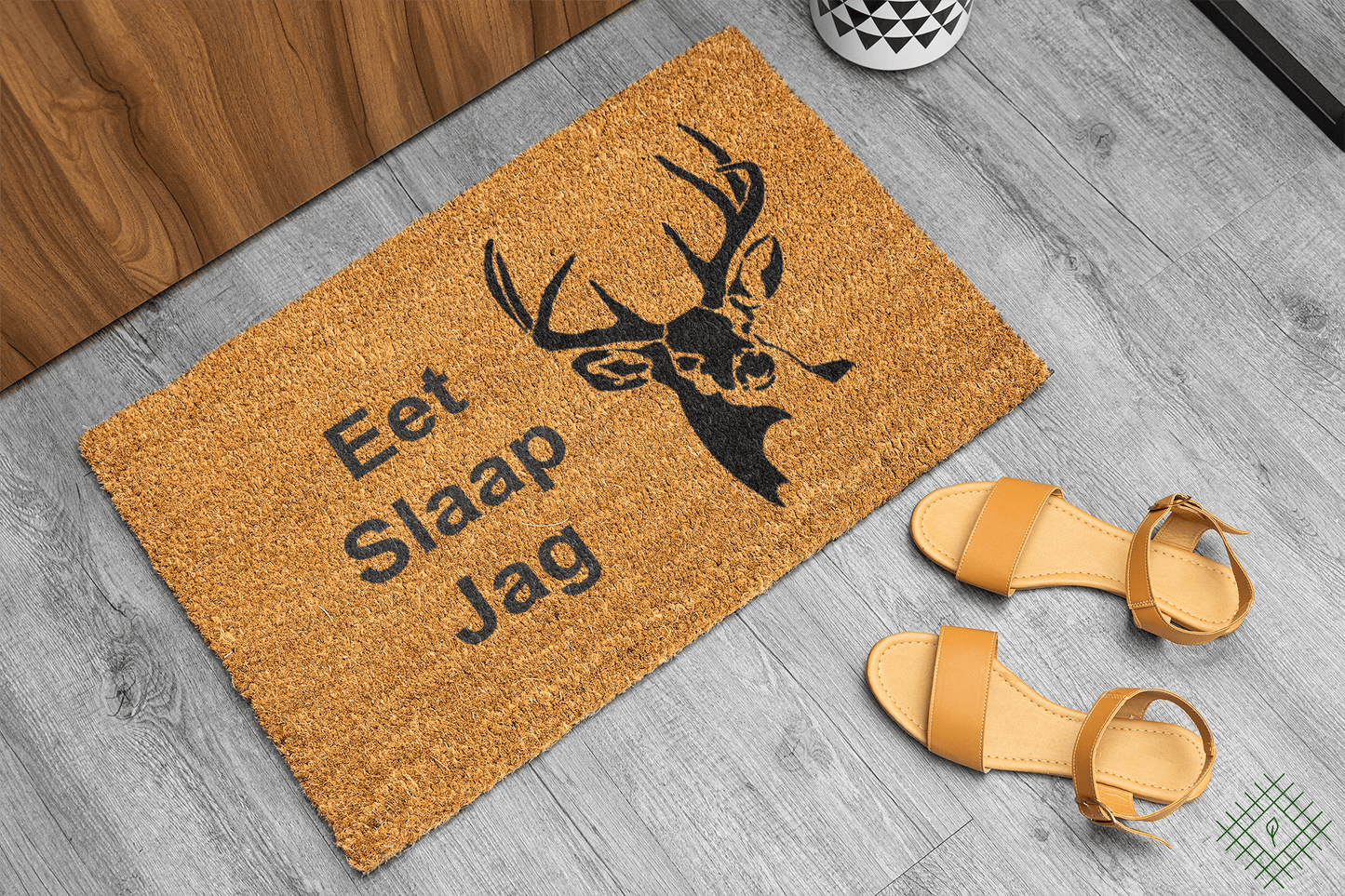 Personalized coir doormat handmade by Coco Matty.