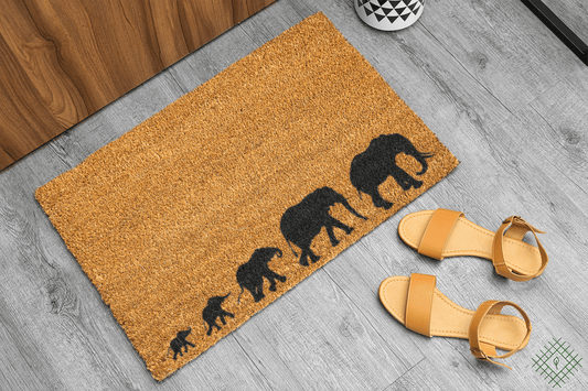 Personalized coir doormat handmade by Coco Matty.