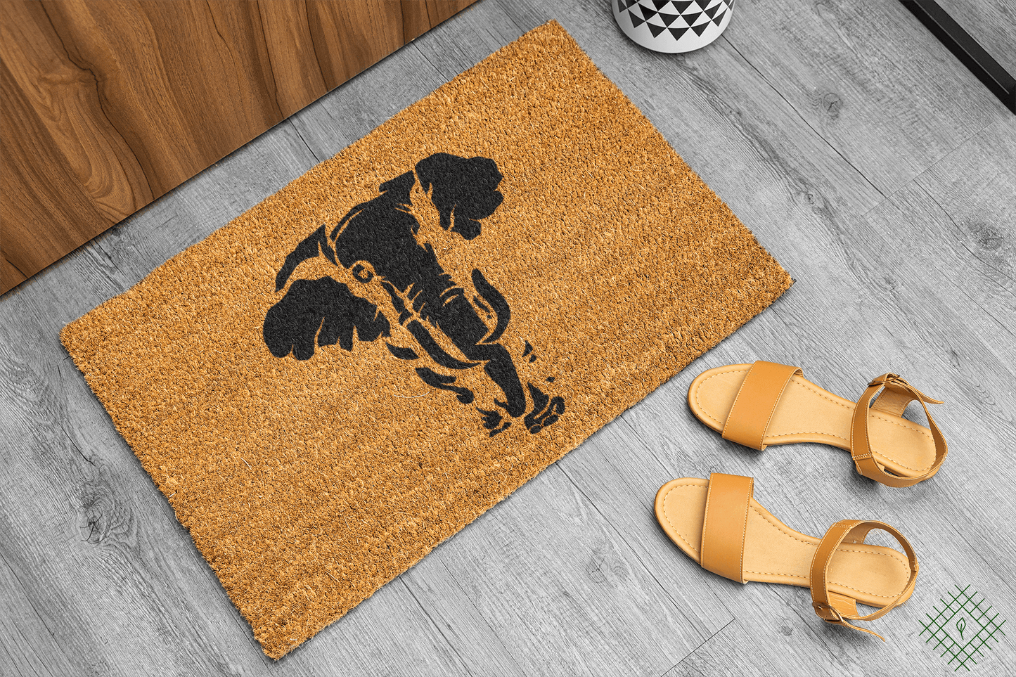 Personalized coir doormat handmade by Coco Matty.