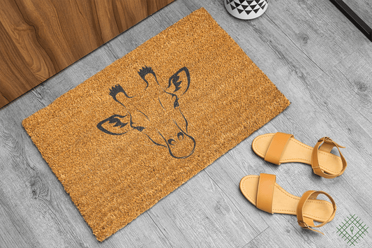 Personalized coir doormat handmade by Coco Matty.