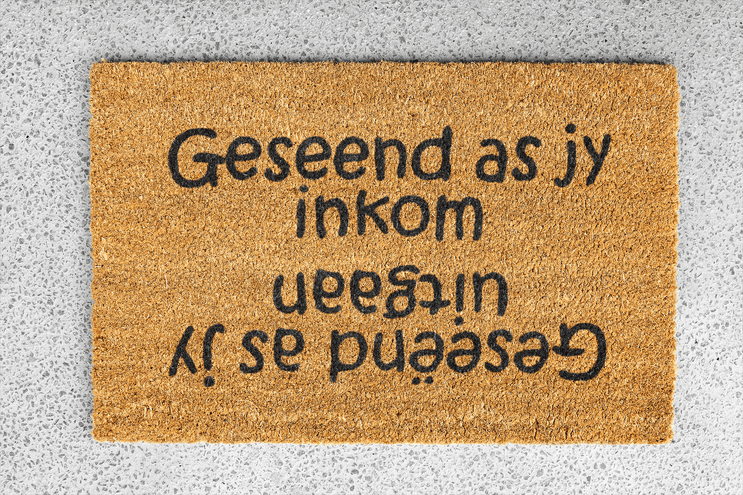 Personalized coir doormat handmade by Coco Matty.