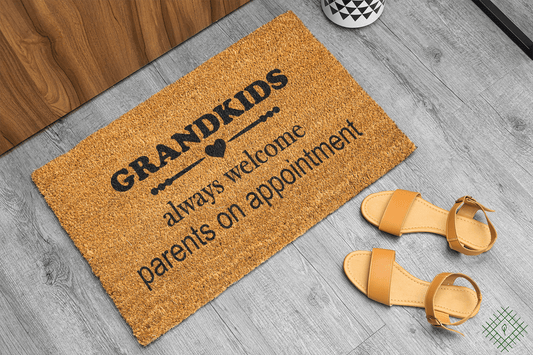 Personalized coir doormat handmade by Coco Matty.