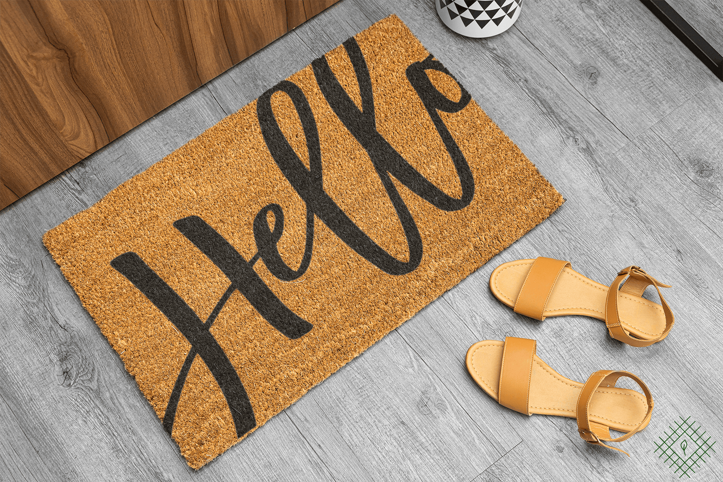 Personalized coir doormat handmade by Coco Matty.