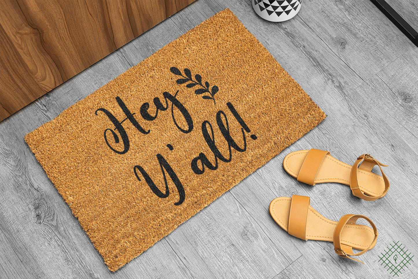 Personalized coir doormat handmade by Coco Matty.