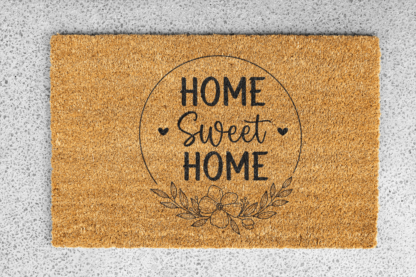 Personalized coir doormat handmade by Coco Matty.