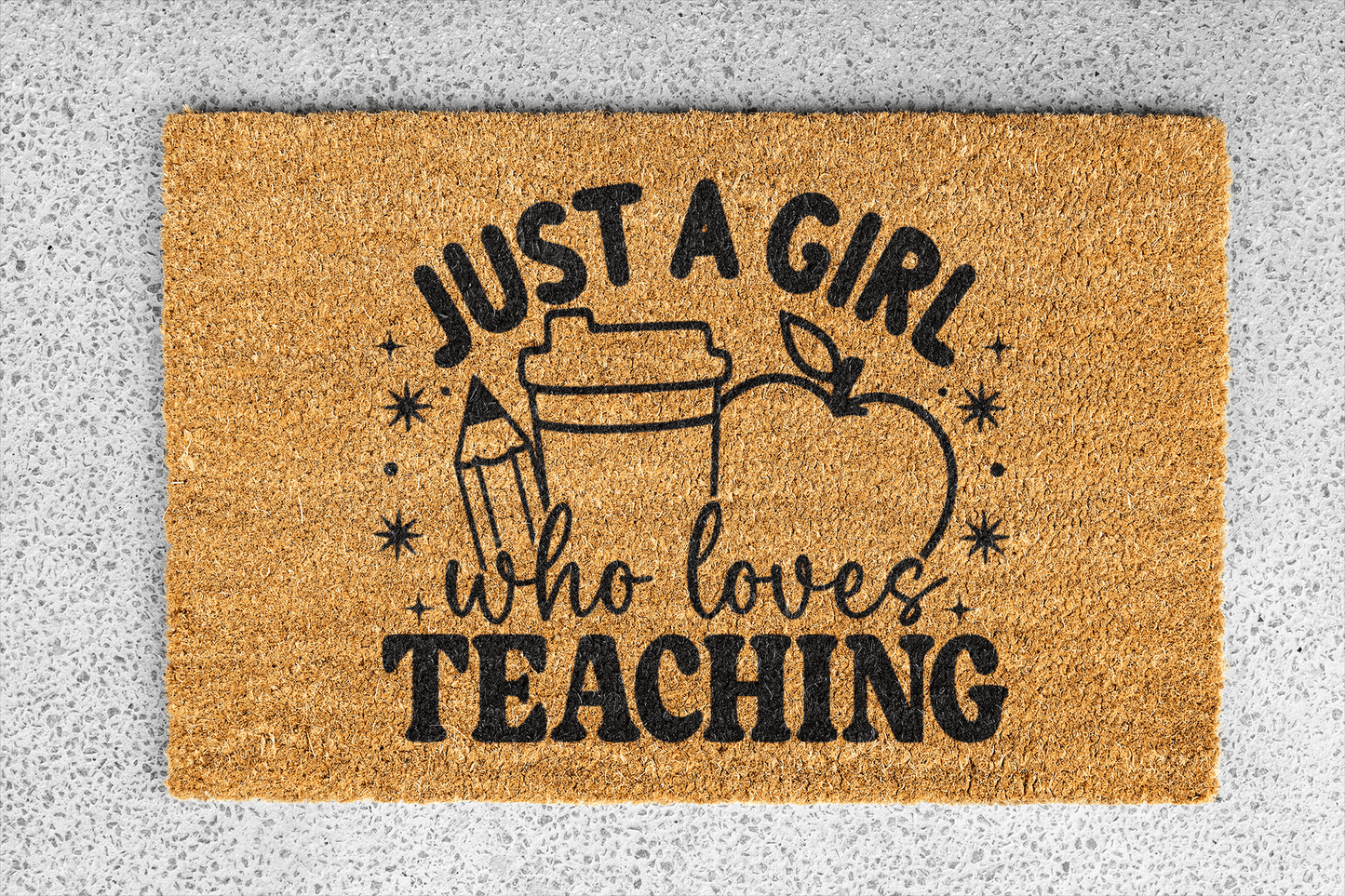 Personalized coir doormat handmade by Coco Matty.