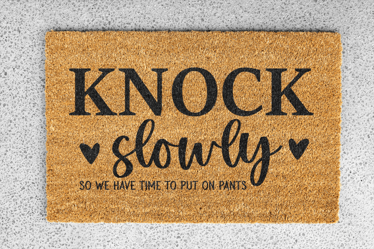 Personalized coir doormat handmade by Coco Matty.