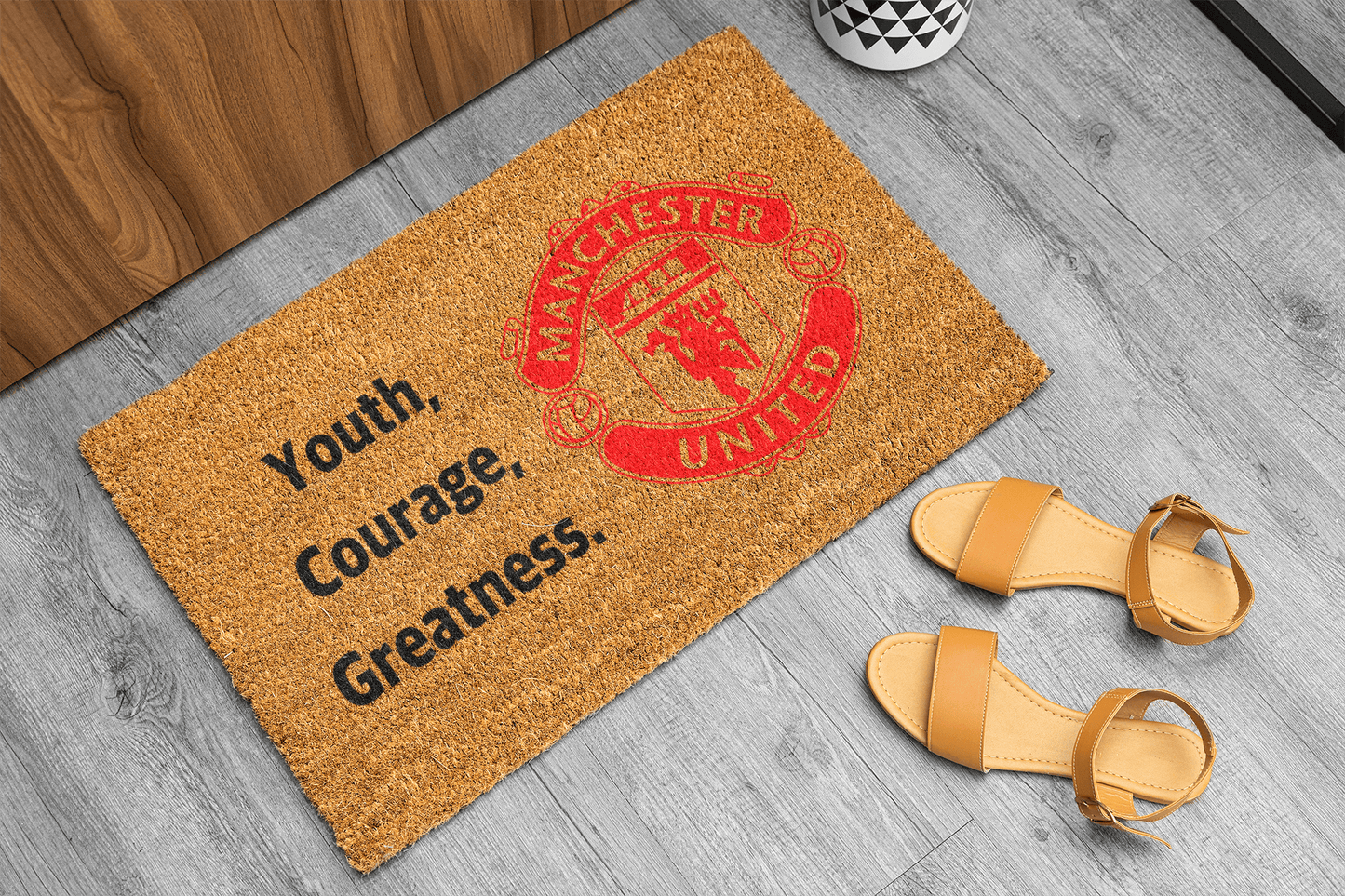 Personalized coir doormat handmade by Coco Matty.