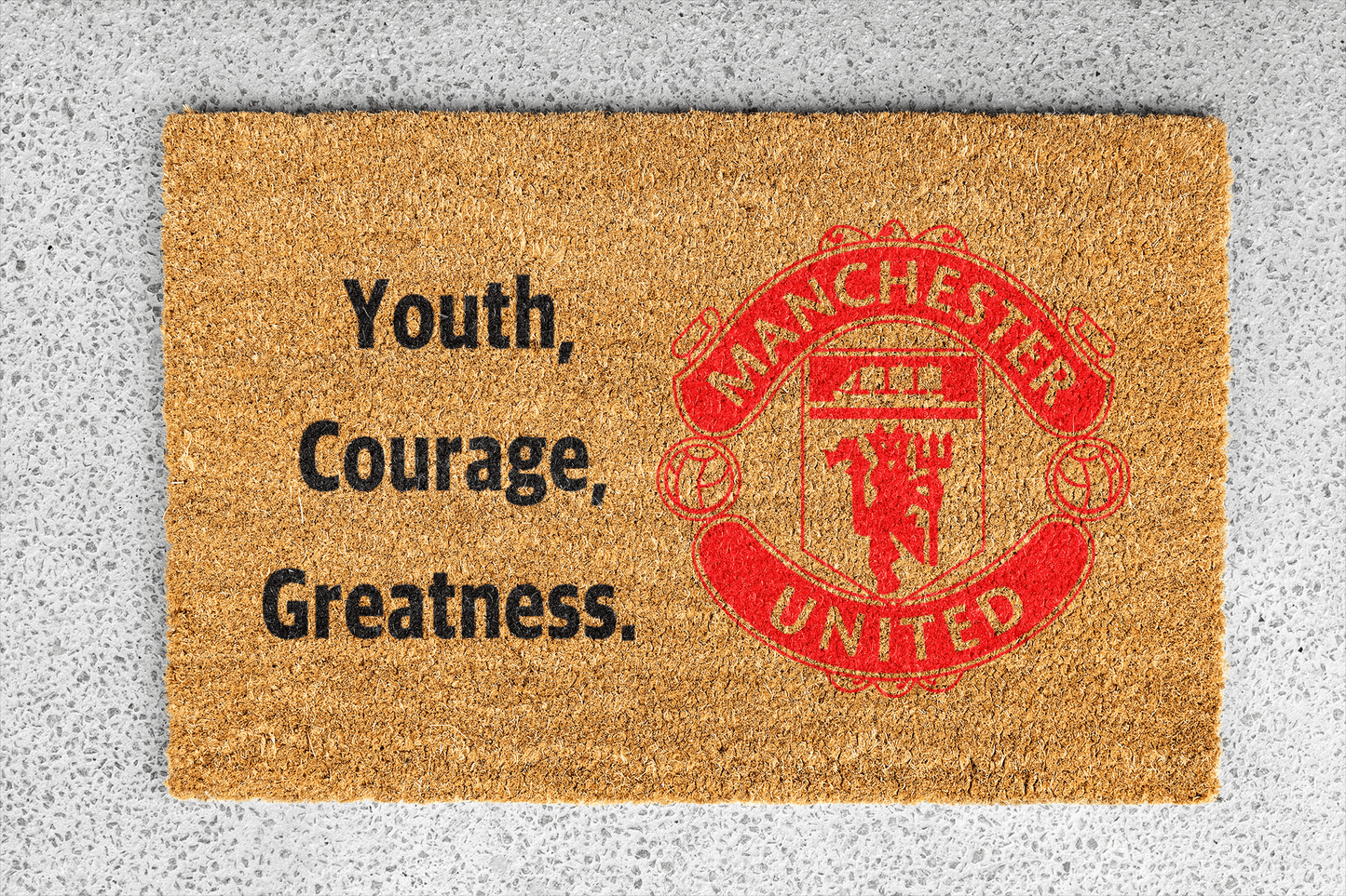 Personalized coir doormat handmade by Coco Matty.