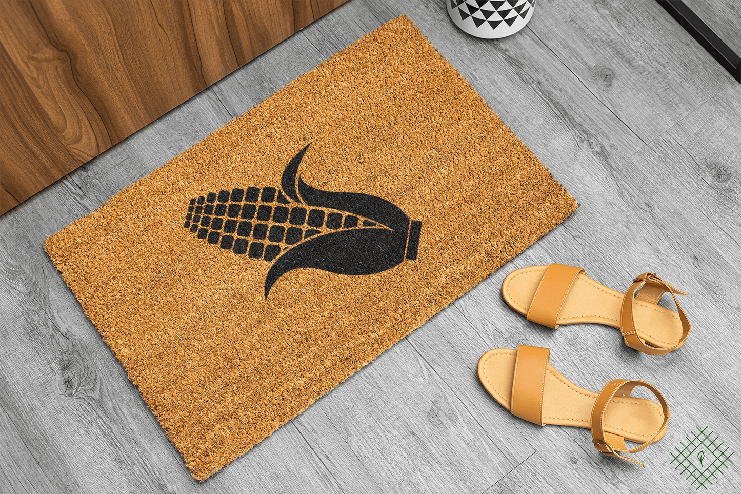 Personalized coir doormat handmade by Coco Matty.