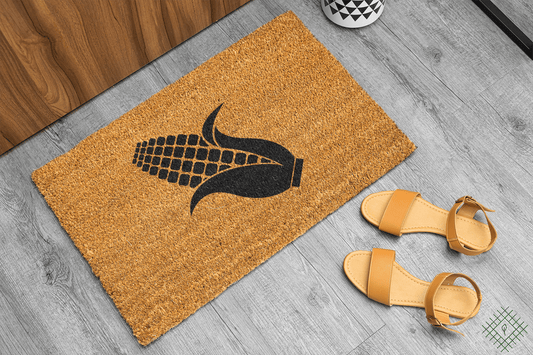Personalized coir doormat handmade by Coco Matty.