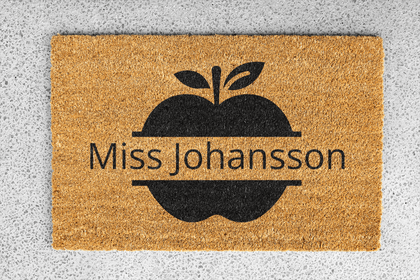 Personalized coir doormat handmade by Coco Matty.