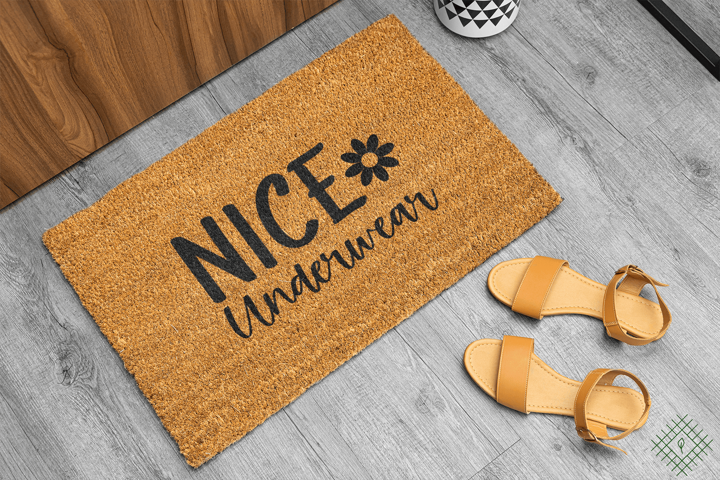 Personalized coir doormat handmade by Coco Matty.