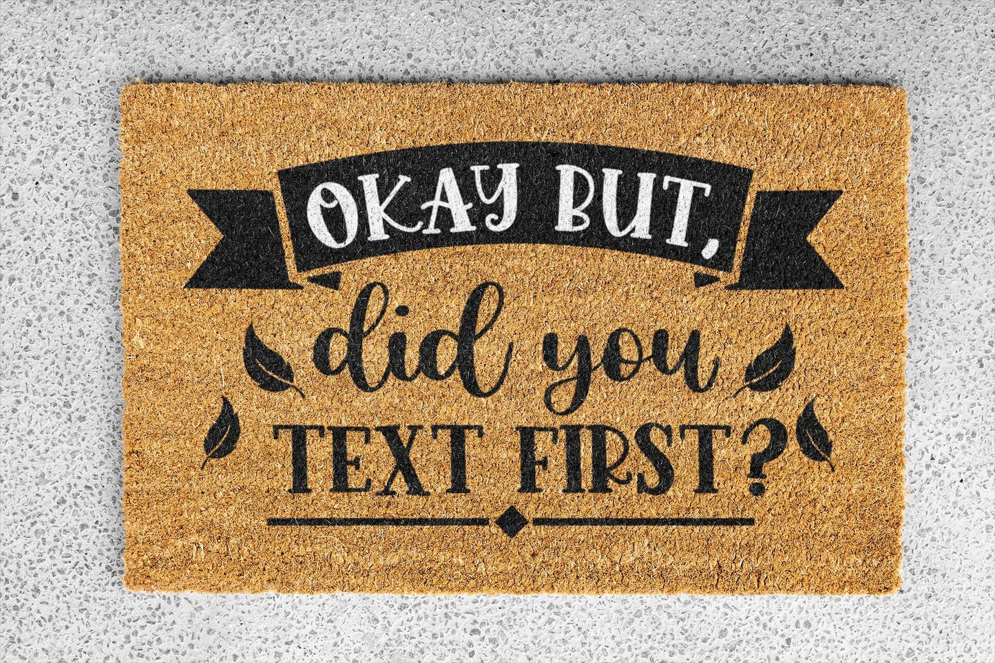 Personalized coir doormat handmade by Coco Matty.
