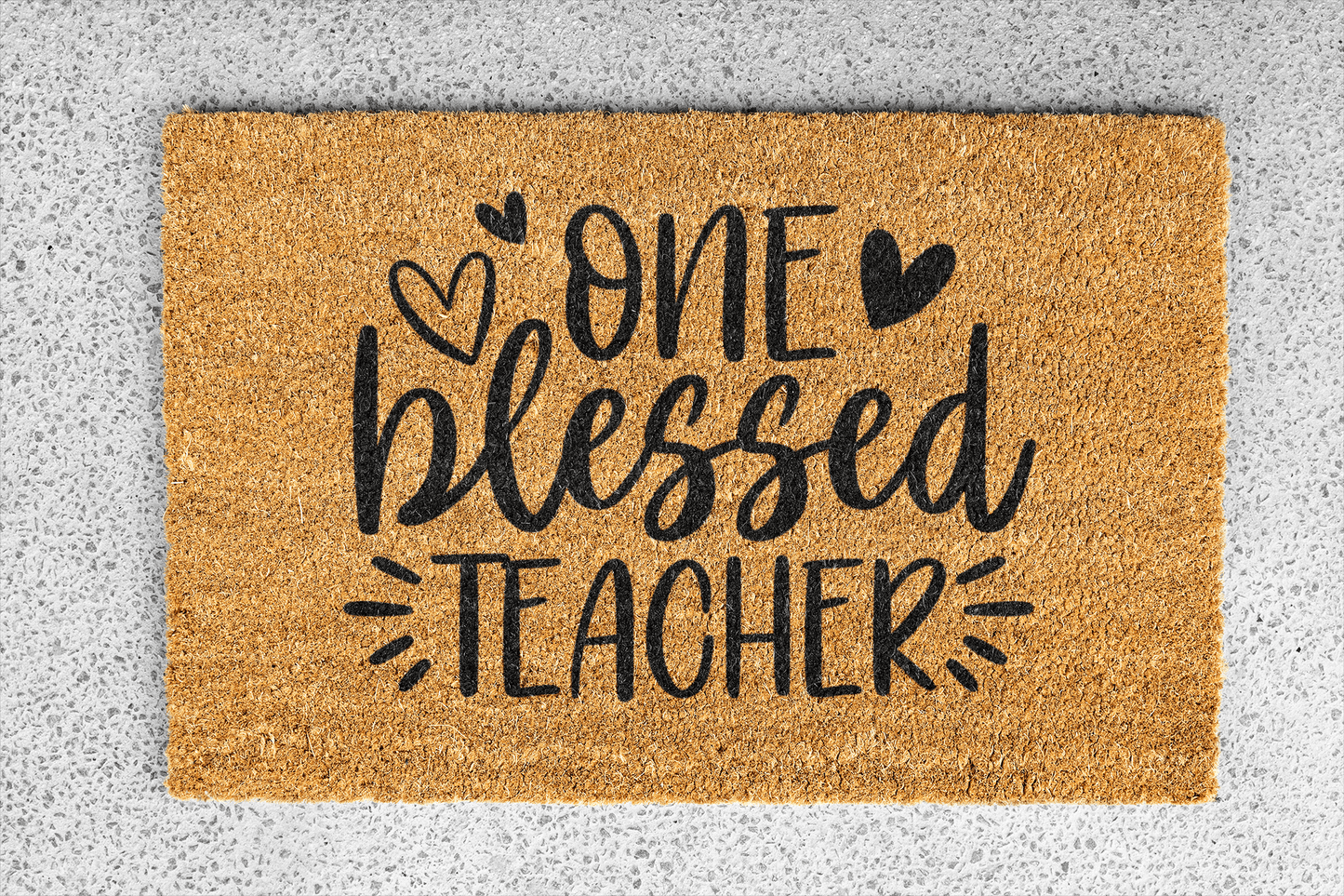 Personalized coir doormat handmade by Coco Matty.