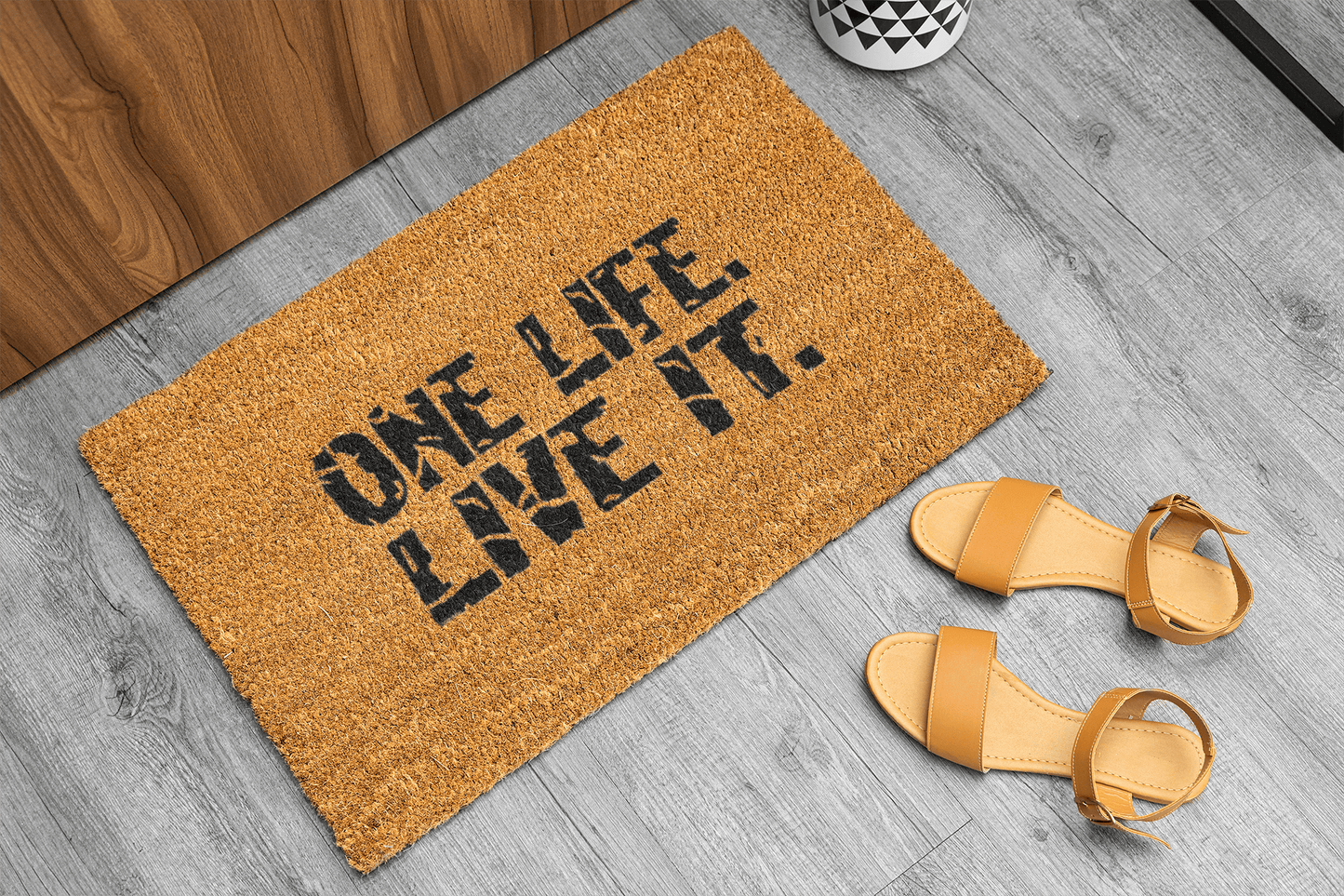 Personalized coir doormat handmade by Coco Matty.