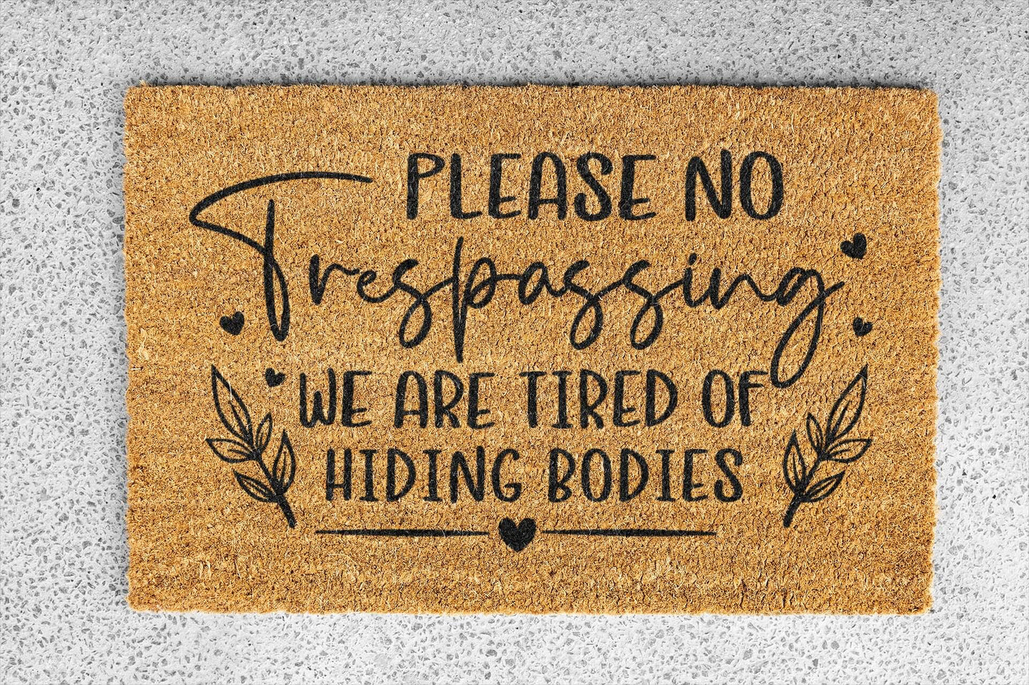 Personalized coir doormat handmade by Coco Matty.
