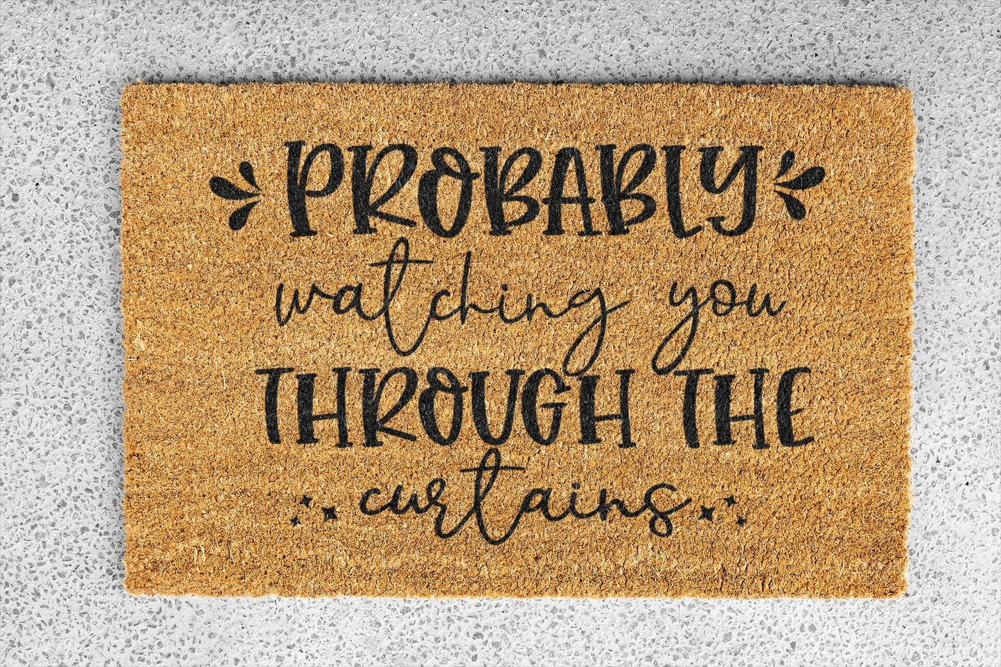 Personalized coir doormat handmade by Coco Matty.