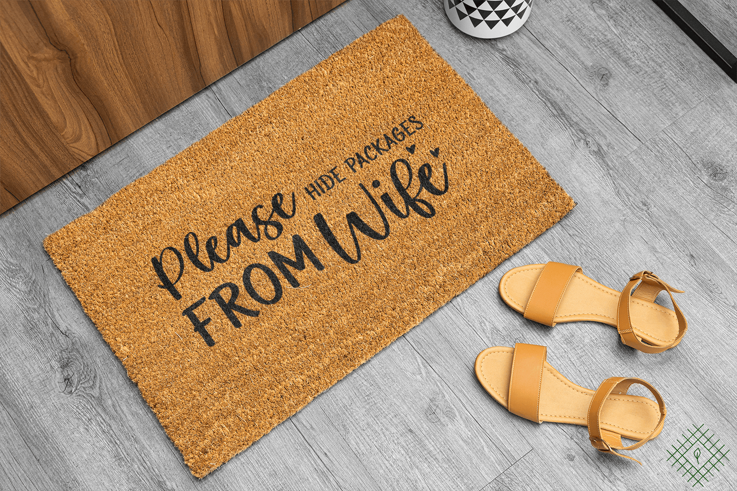 Personalized coir doormat handmade by Coco Matty.