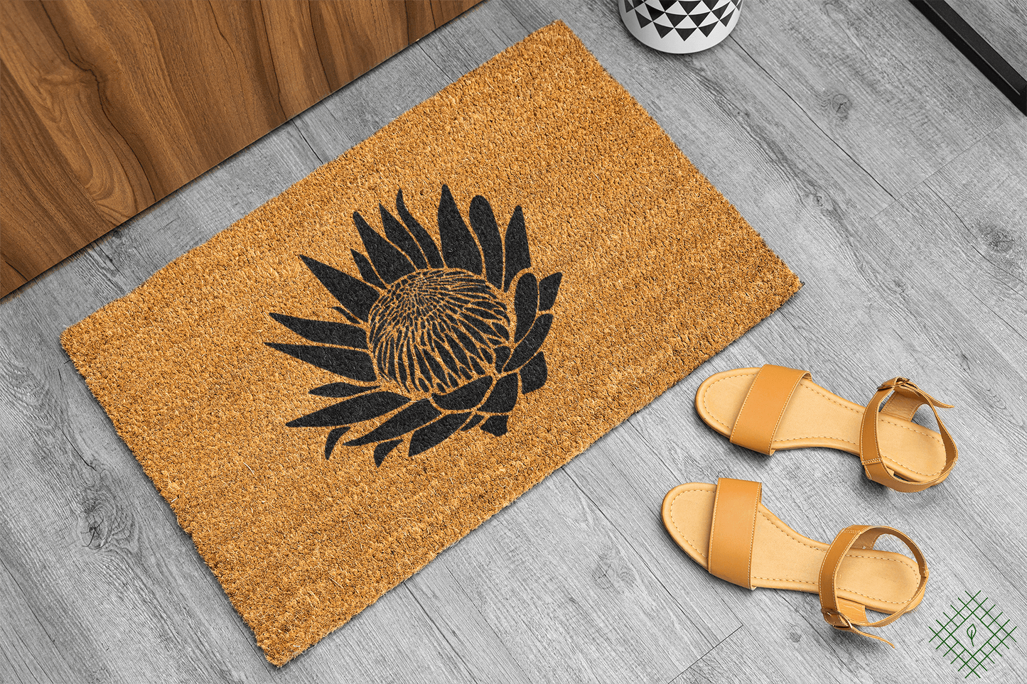 Personalized coir doormat handmade by Coco Matty.