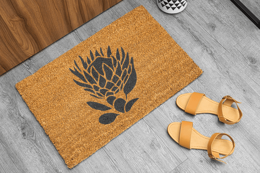 Personalized coir doormat handmade by Coco Matty.