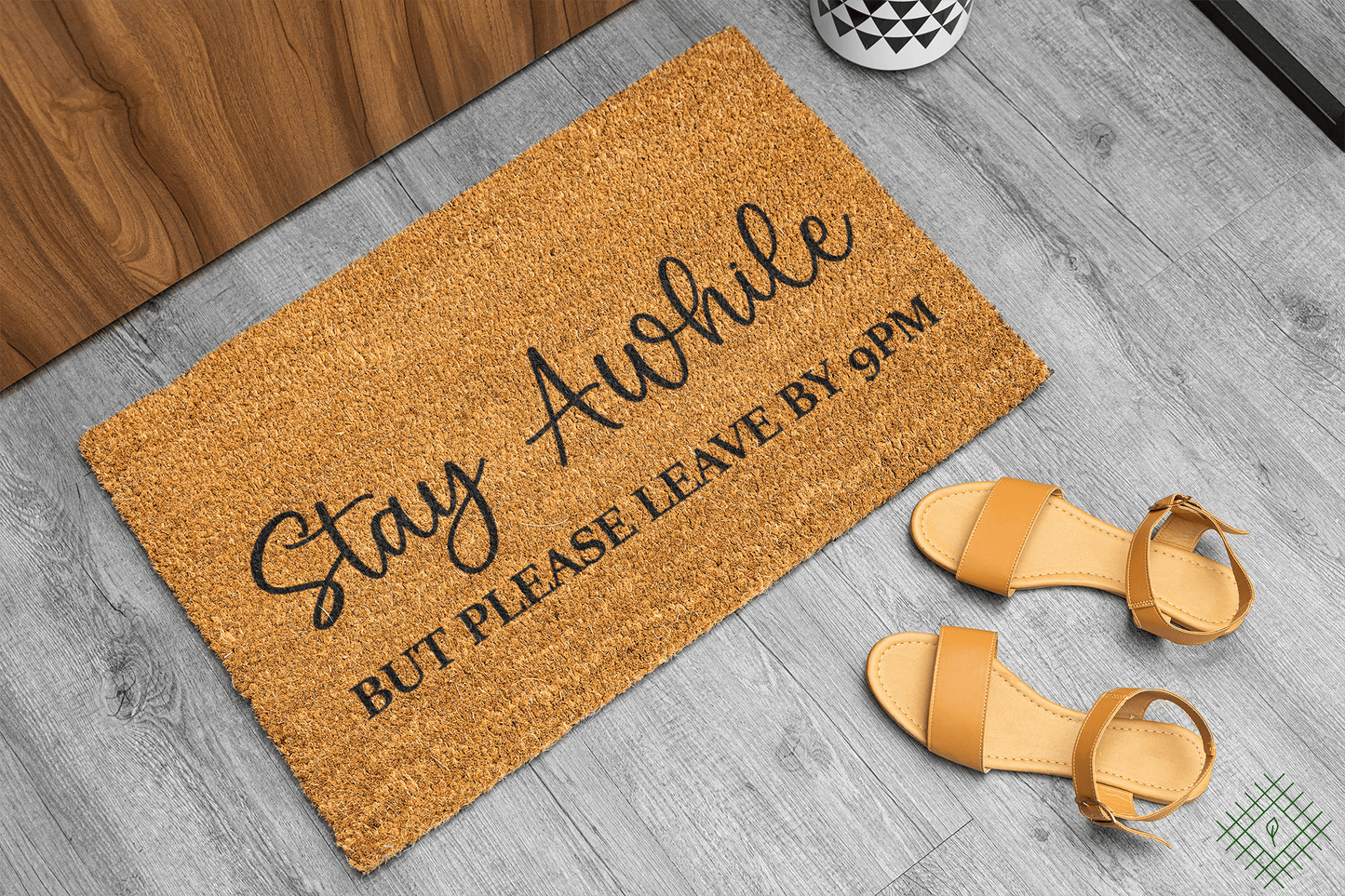 Personalized coir doormat handmade by Coco Matty.