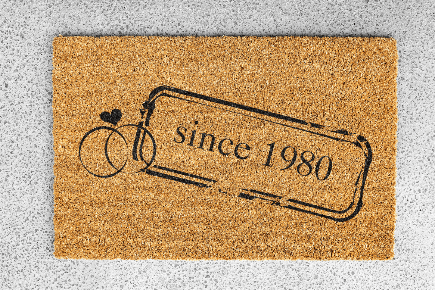 Personalized coir doormat handmade by Coco Matty.