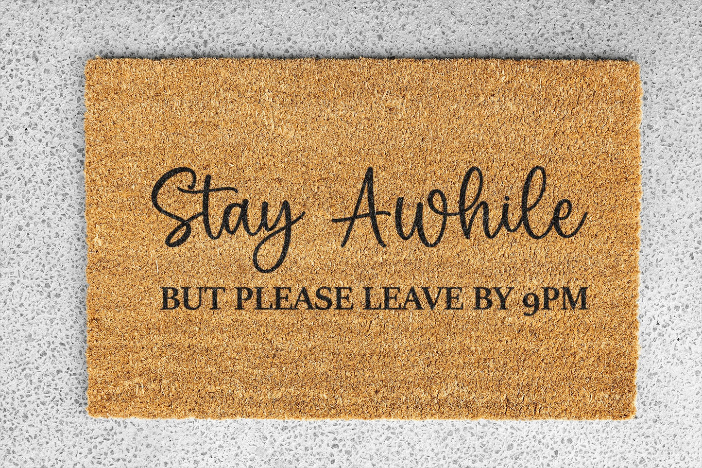 Personalized coir doormat handmade by Coco Matty.