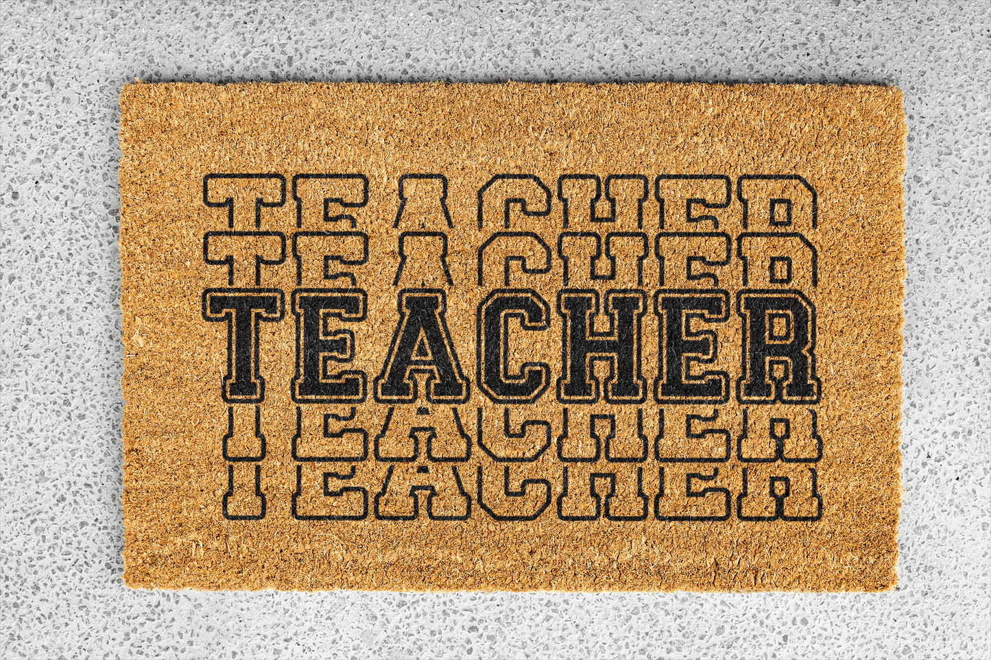 Personalized coir doormat handmade by Coco Matty.