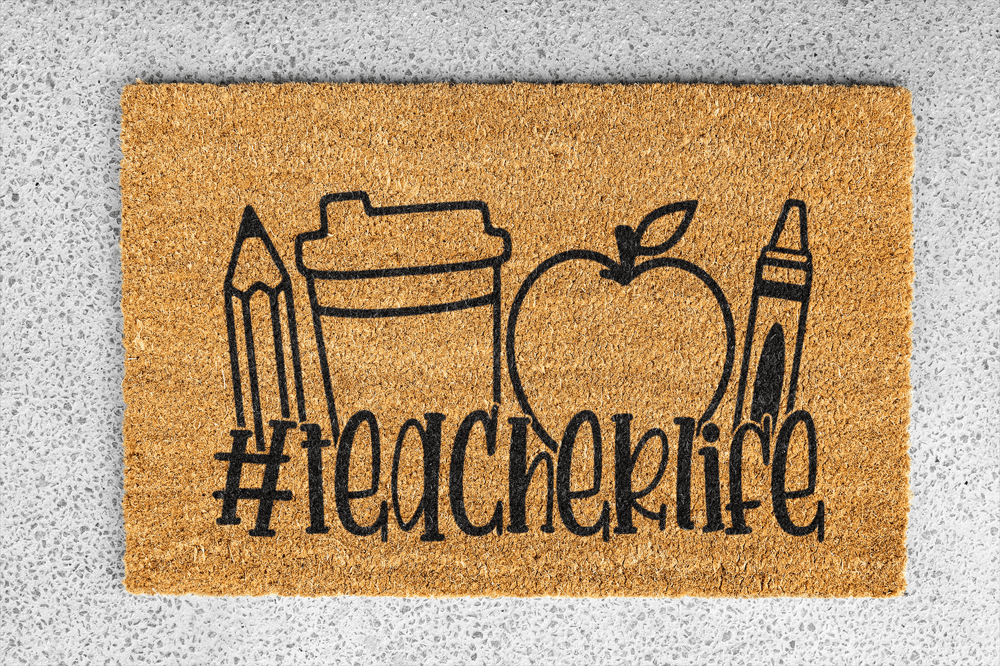 Personalized coir doormat handmade by Coco Matty.
