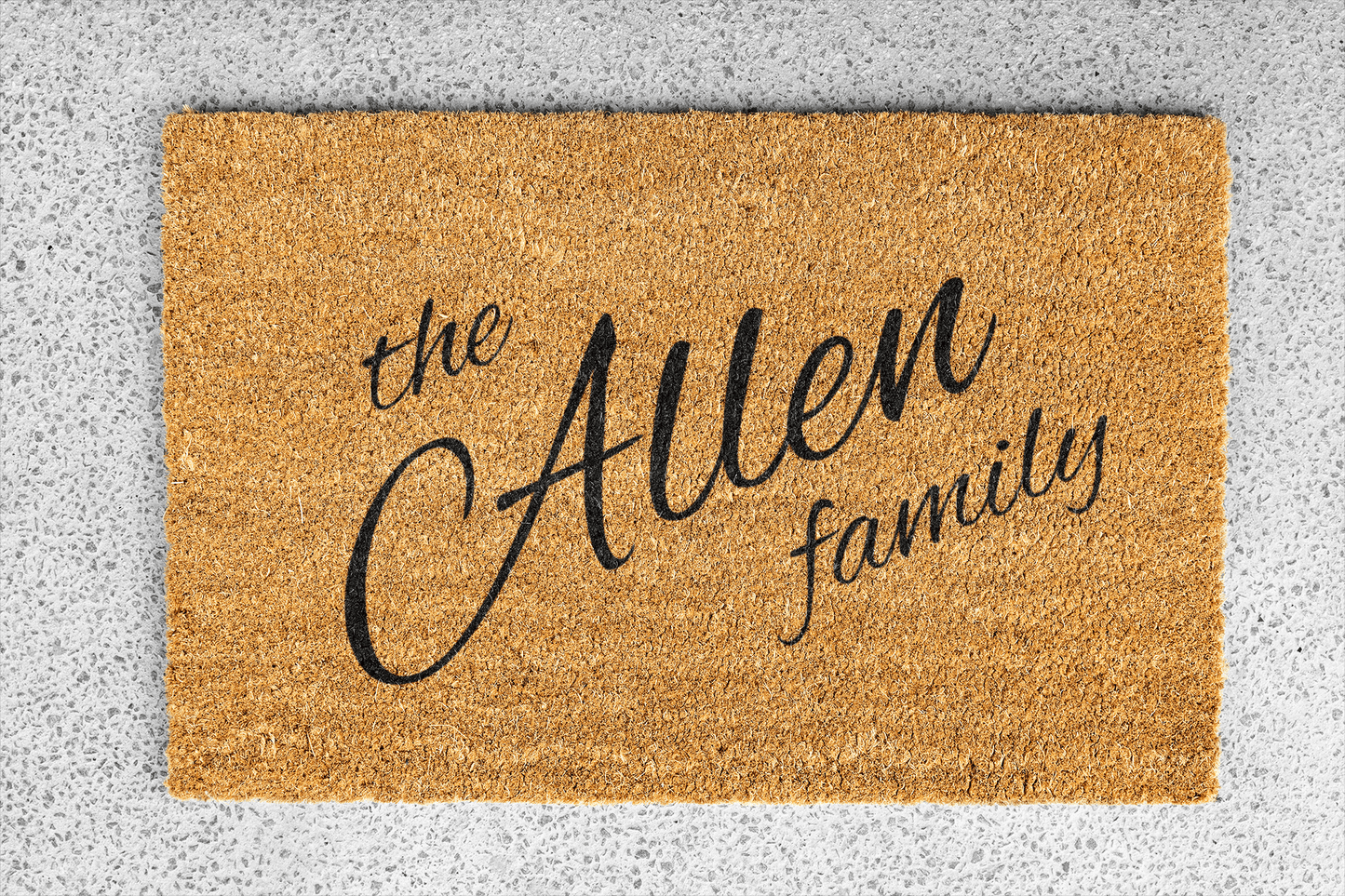 Personalized coir doormat handmade by Coco Matty.
