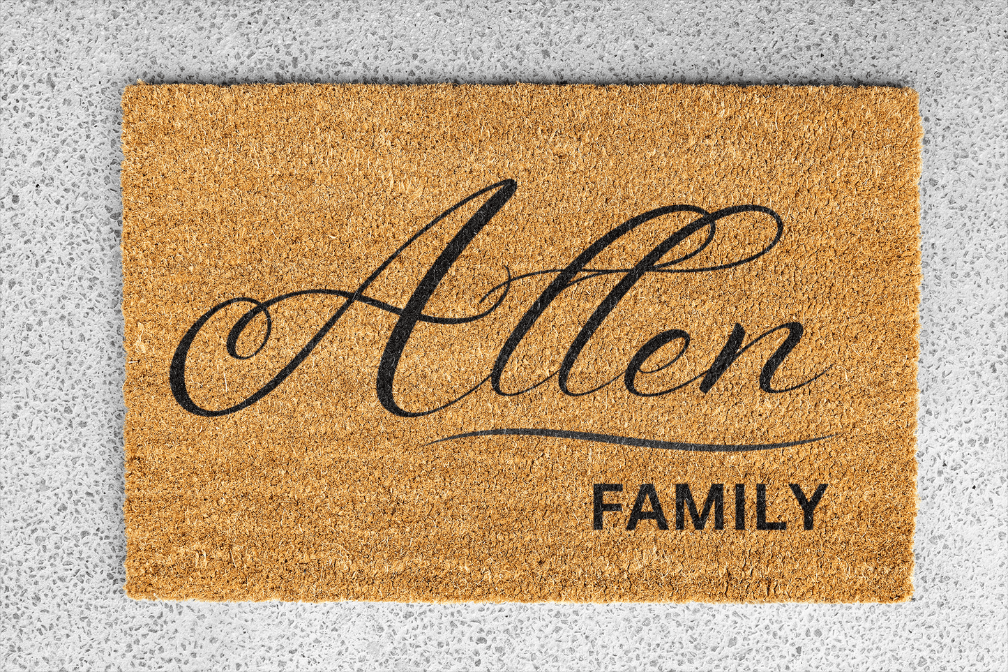 Personalized coir doormat handmade by Coco Matty.