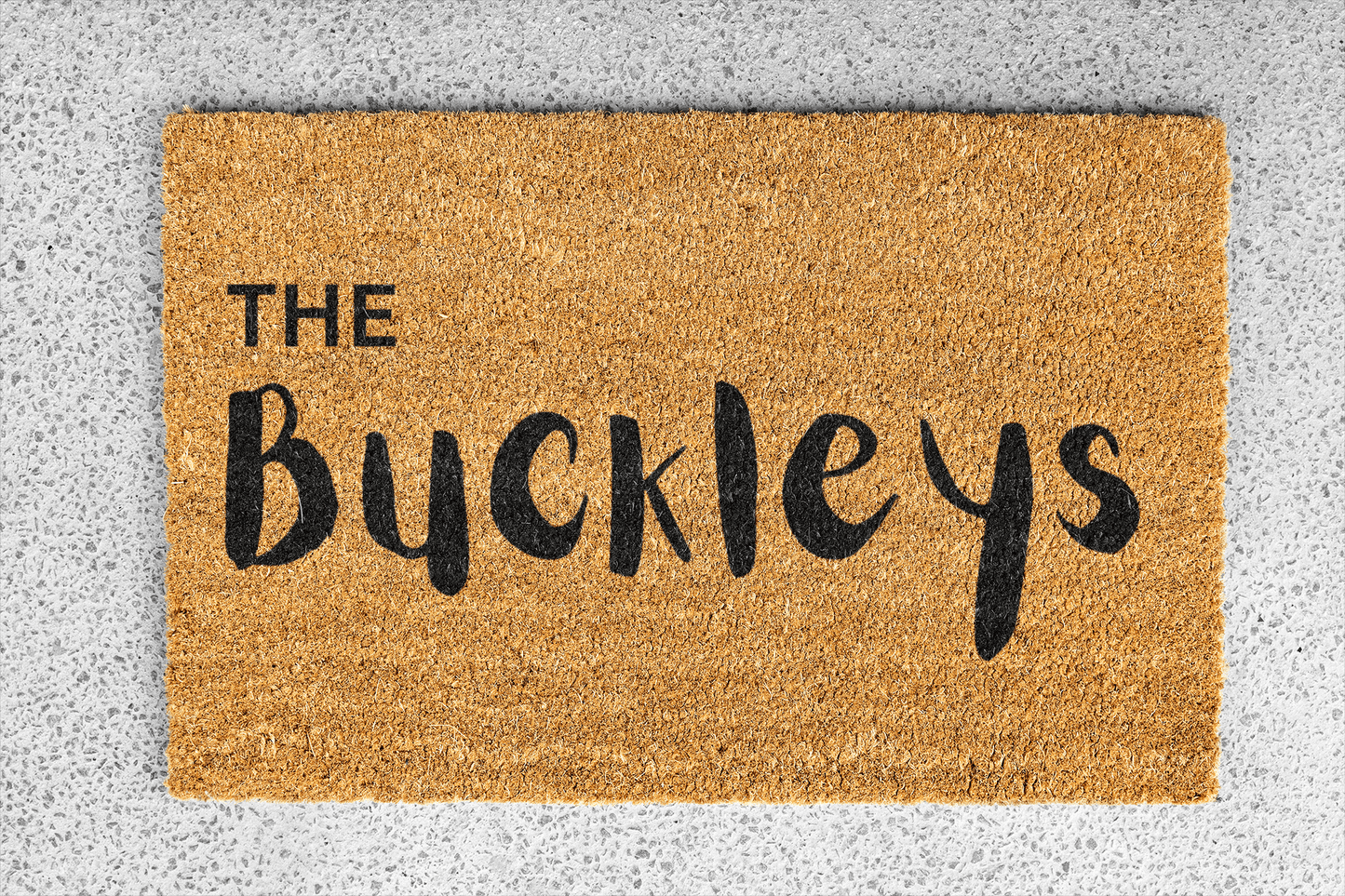 Personalized coir doormat handmade by Coco Matty.
