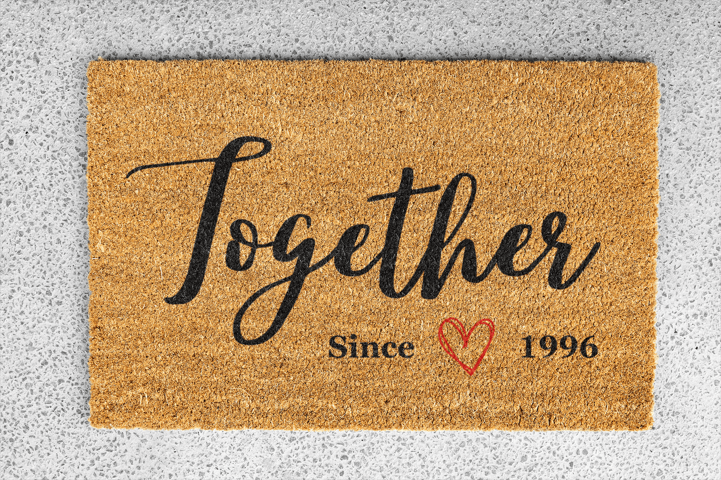 Personalized coir doormat handmade by Coco Matty.